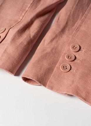 Cos pink unstructured single-breasted 100% linen blazer jacket  [bmh017432] 8