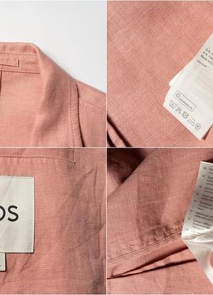 Cos pink unstructured single-breasted 100% linen blazer jacket  [bmh017432] 4