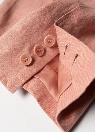 Cos pink unstructured single-breasted 100% linen blazer jacket  [bmh017432] 9