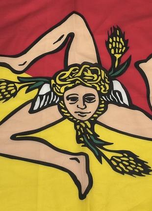 Flag of sicily italia - прапор , банер сицілії з трискеліоном і головою горгони - 75 х 120 см