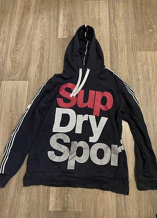 Худі чоловіча supdrysport чорна з принтом