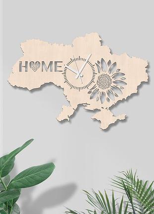 Карта україни home натуральний годинник український годинник еко годинник красивий декор стіни фігурний годинни 60/40 см