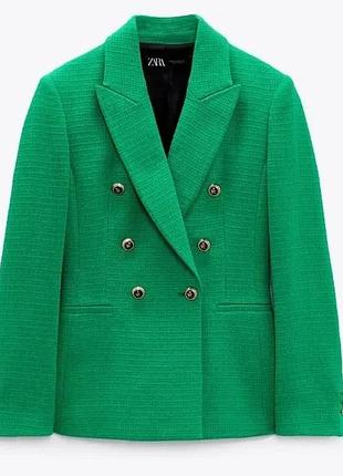 Піджак жіночий zara зелений розмір xl