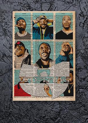 Ву-танг лого плакат ву танг плакат логотип wu tang постер ву танг музыкальный плакат газетный фон вутанг m: 40x60