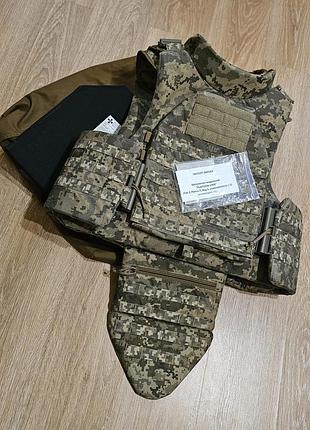 Бронежилет бойовий піксельний rarog ut-defence з балістичними пакетами бронік броня рарог тор талани лова рюкзак аптечка тор