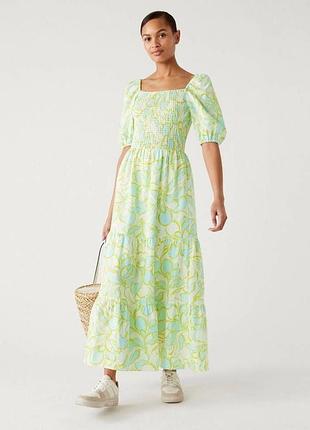 Лен + хлопок-миди платье m&amp;s collection