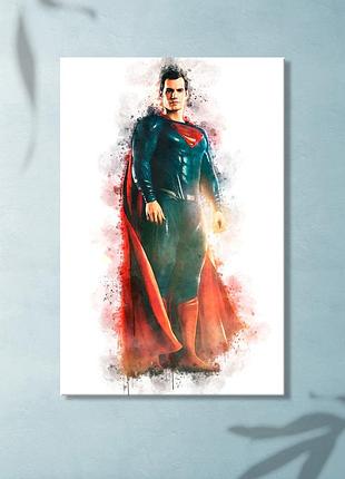 Супермен картина на холсте декор на стену марвел мстители superman подарок парню постер картина с героями m: 60x40