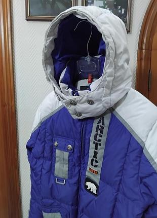 Куртка для хлопчика bogner, оригінал, синьо-біла зимова, 
пух + перо, практична та зручна