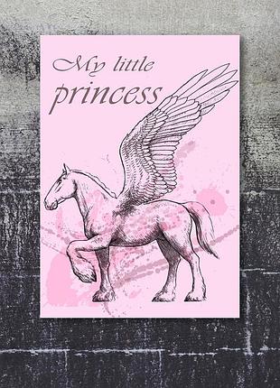 My little princess плакат постер єдиноріг плакат пони холст палкат комната девочки розовый плакат на холсте m: 40x60