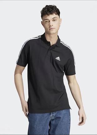 Поло чоловіче adidas чорне бавовняне розмір m