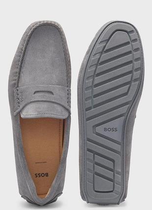 Мокасини чоловічі hugo boss сірі замшеві