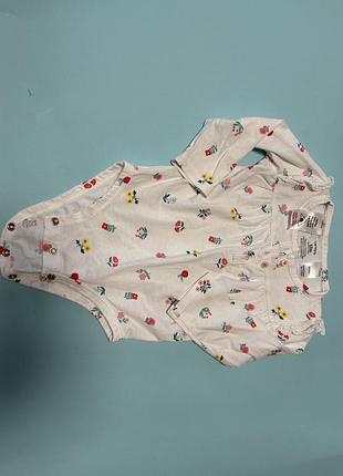 Боді для дівчаток carter's, білий, 12 міс., бавовна 2
