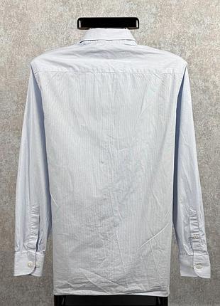 Сорочка чоловіча hackett london poplin micro stripe біло-блакитна 2