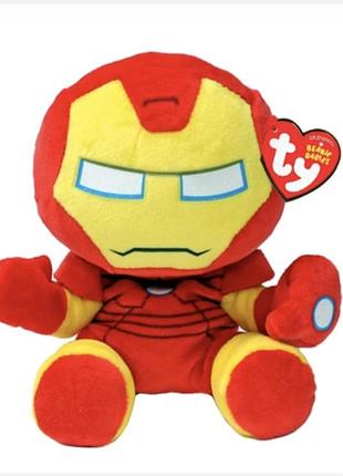 М'яка іграшка для хлопчика ty marvel залізна людина, червоний, жовтий
