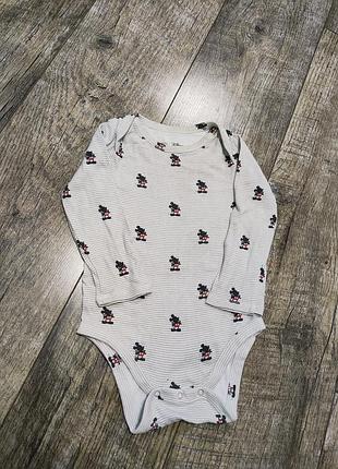 Боди, бодик с длинным рукавом, gap, disney, р. 86-92, 18-24мис., длина 45см