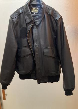 Куртка чоловіча san diego leather company а-2 шкіряна чорна розмір 44
