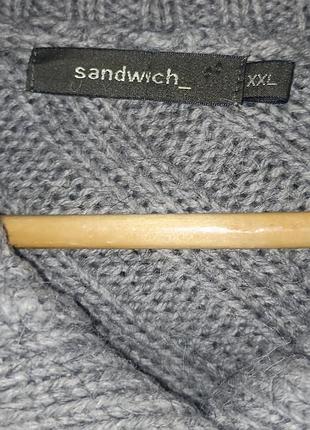 Вязаное пончо на пуговицах. sandwich_ 3