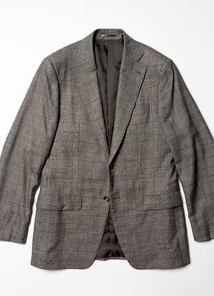 Atelier bongenie grieder loro piano wool linen silk blend blazer jacket grey [bmh017434]