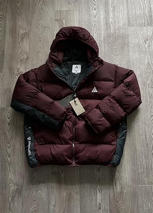 Чоловіча куртка пуховик nike acg бордовий , червоний , новинка