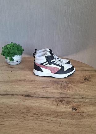 Черевики дитячі puma осінні хайтопи чорно-рожеві 29 розмір, 18,5 см на липучці