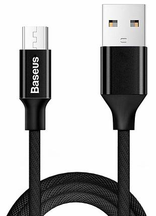 Кабель usb baseus camyw-a usb to micro 2a чорний обплетення надійно зберігає функціональність кабелю