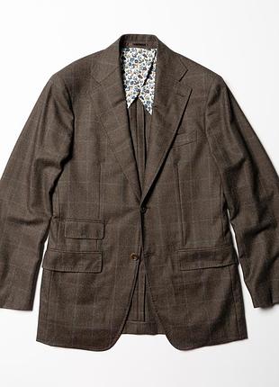 Bongenie grieder brown check wool blazer jacket   [bmh017435]