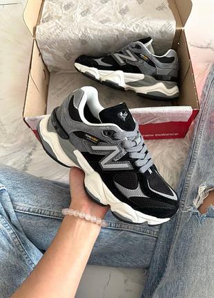 Кроссовки new balance 9060 black grey white cordura 💧 влагозащита и термо ❄️ арт 4047