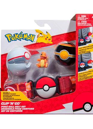 Ku игровой набор pokemon universal fit пояс с покеболами чармандер фигурка для детей коллекционная игр uni2l_k