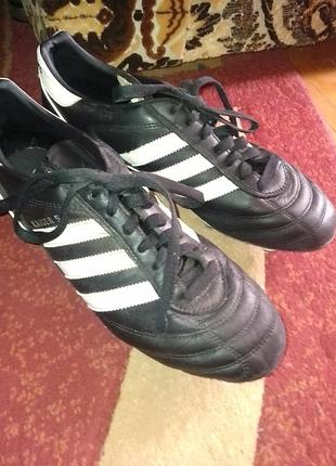 Чоловічі бутси adidas сороконіжки чорно-білі