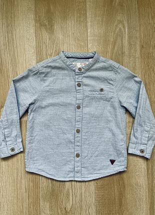 Сорочка для хлопчика zara baby блакитна, розмір 92, 100% бавовна