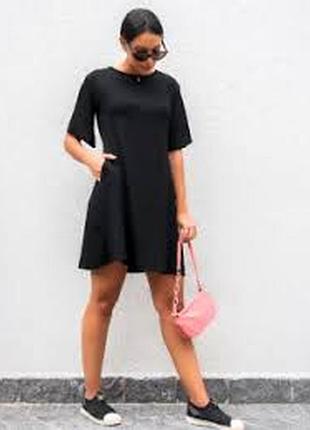 Базова трикотажна чорна сукня/ s/ brend h& m