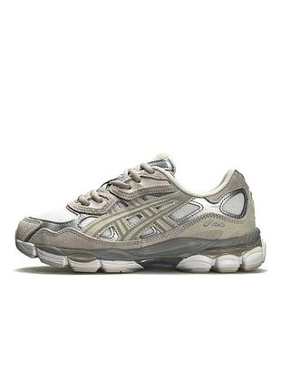 Кроссовки женские asics gel-nyc beige white silver