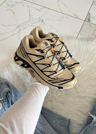 Кросівки salomon xt-6 beige black gore-tex  💧 вологозахист 💧  арт 19006