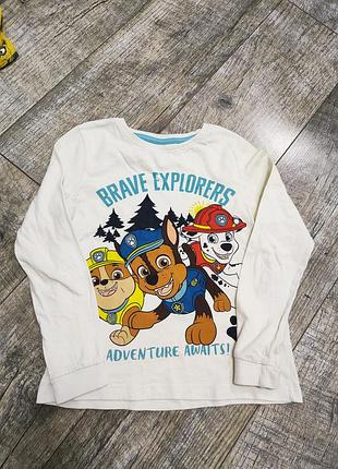 Реглан, кофта хлопковая, nickelodeon, paw patrol, р. 122-128, 7-8 лет