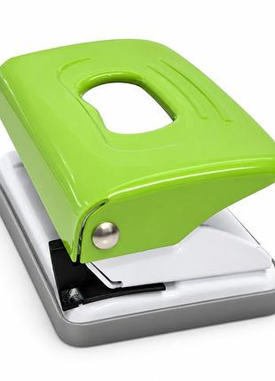 Дырокол для бумаги металлический 0310-green, на 10 листов 2 отверстия