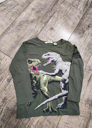 Реглан, кофта хлопковая, h&amp;m, jurassic park, р. 122-128, 7-8 лет