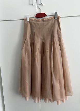 Довга спідниця жіноча zara бежева поліестер