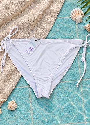 Новые белые базовые купальные трусики на завязках primark xl