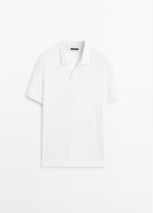 Поло massimo dutti, бавовняна з мікрофактурою піке