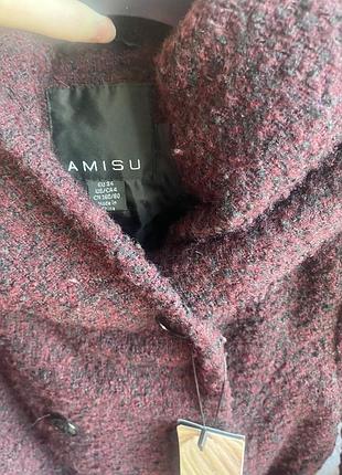 Пальто вовна з капюшоном amisu 4