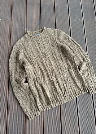 Толстый вязаный свитер polo ralph lauren  коттоновый , размер large