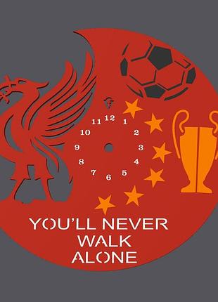 Часы настенные сувенирные ливерпуль ( fc liverpool) never walk alone