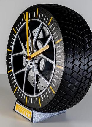 Сувенирные арт часы шины pirelli подарок на шиномонтаж