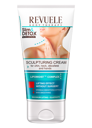 Скульптуруючий крем для підборіддя, шиї та декольте revuele slim & detox, 150 мл