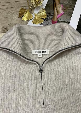 Шерстяной джемпер на молнии, свитер uniqlo, р.m-l 6