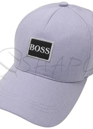 Бейсболка летняя льняная кепка брендовая на регуляторе размера hugo boss blh25802 светло-серый