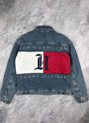Куртка чоловіча джинсова утеплена tommy hilfiger lewis hamilton синя