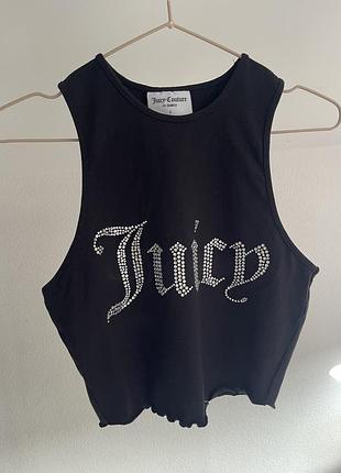 Оригінальний кроп-топ juicy couture з кристалами y2k, розмір s