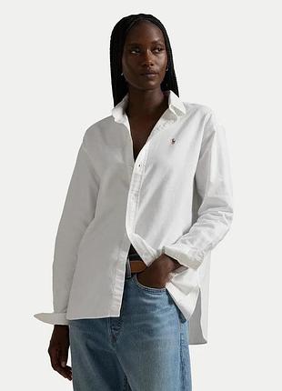 Polo ralph lauren біла жіноча сорочка, сорочка оверсайз, брендова сорочка, блузка