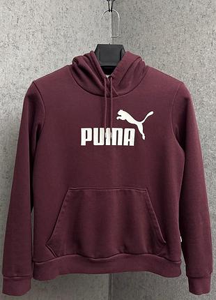 Бордова кофта з капюшоном від бренду puma
